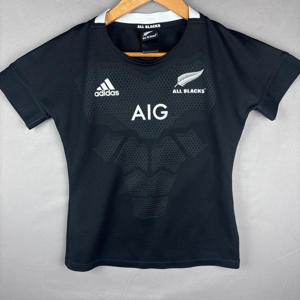 Adidas New Zealand All Blacks #11 Womens Small Jersey AIG Black